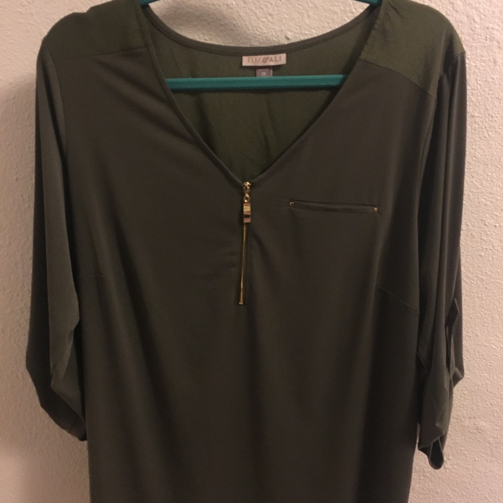 Olive green blouse. New, without tags.