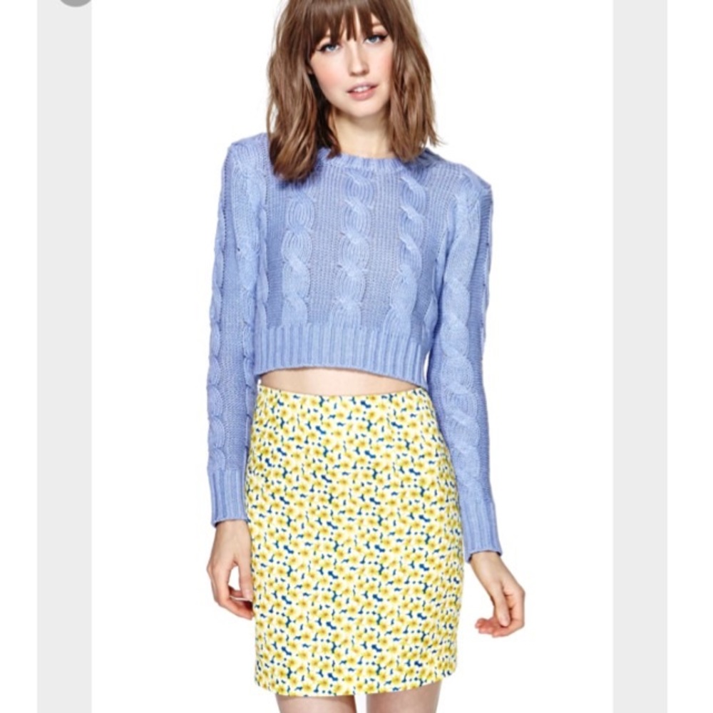 Nasty Gal Light Blue Crop Too sweater
