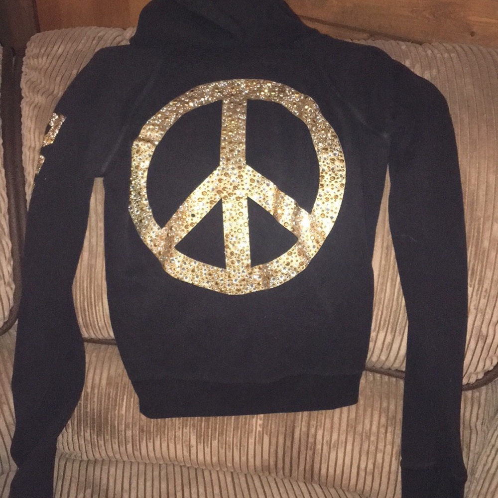 PINK bling hoodie medium