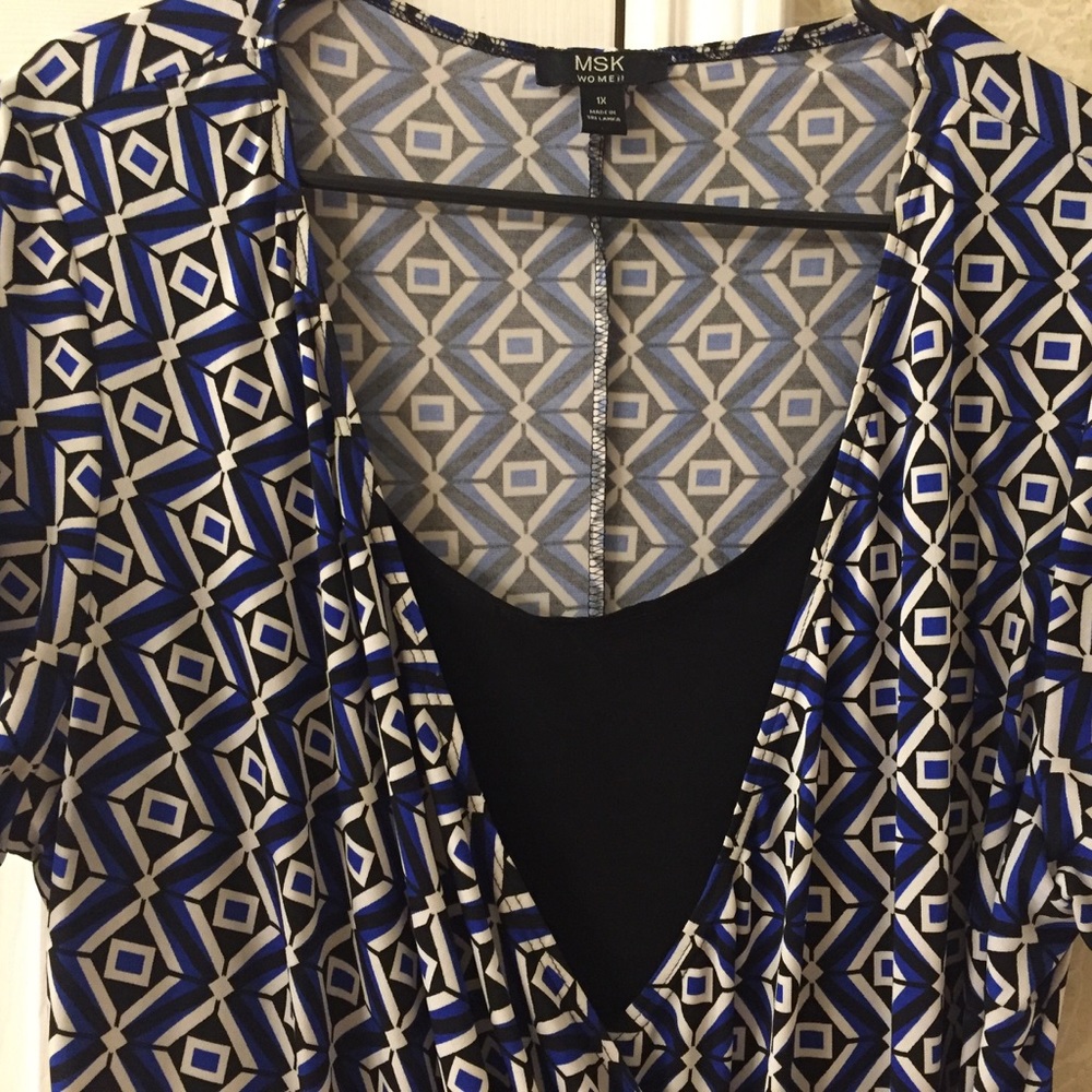 DSK plus size ruched, patterned dress