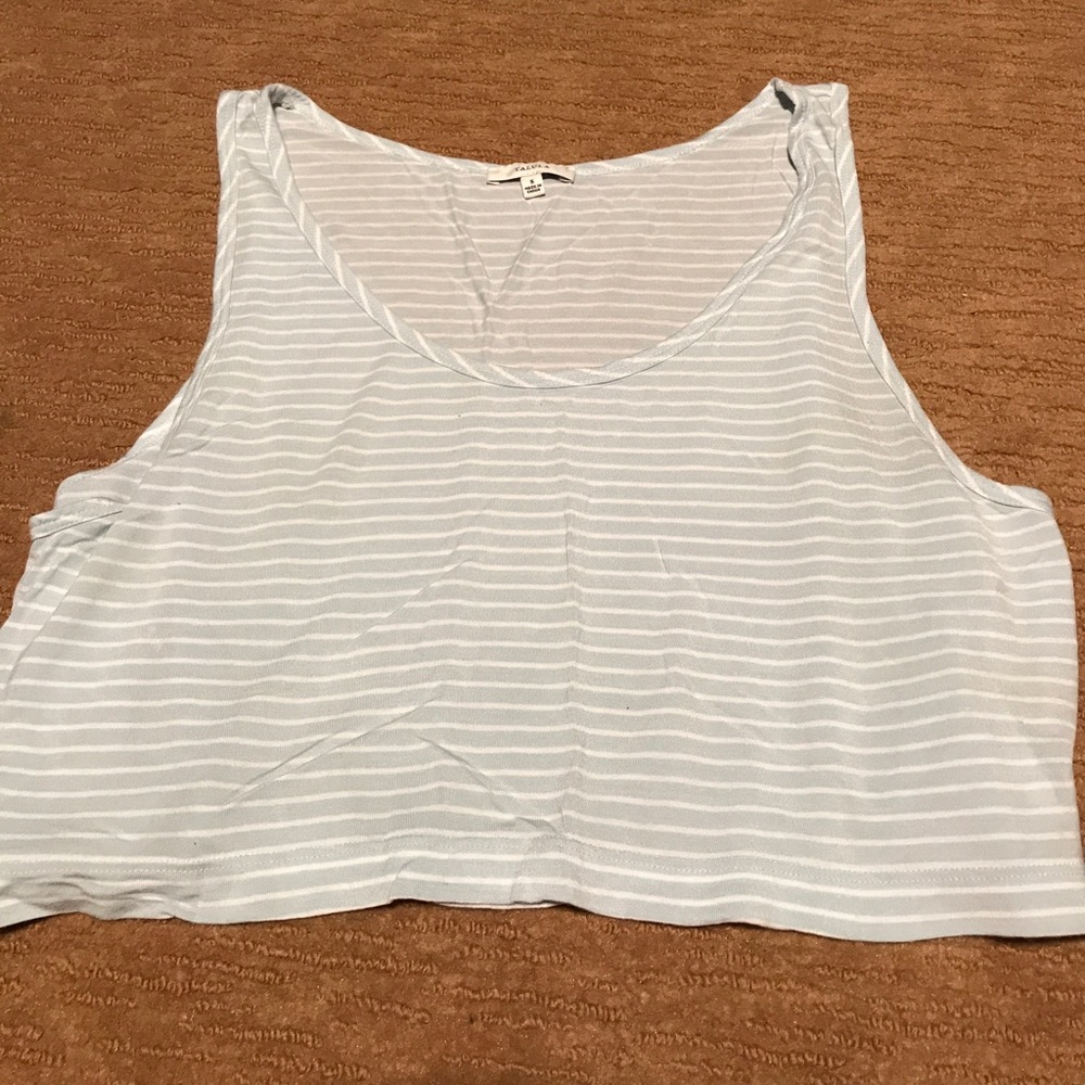 Blue striped crop top