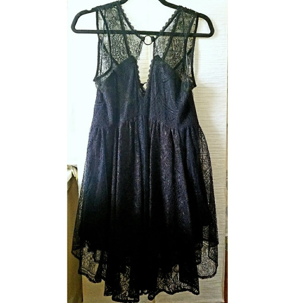 Free People Blue & Black Lace Dress