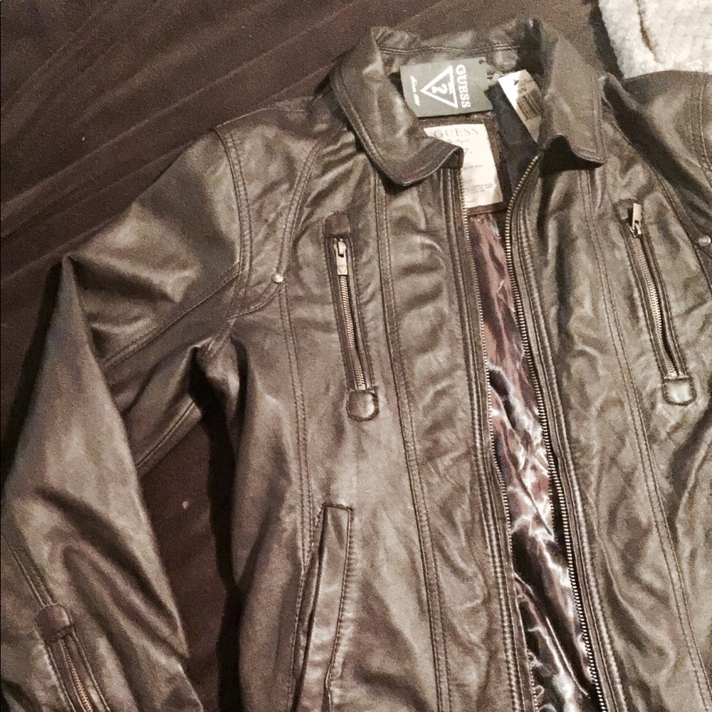 Authentic Guess Leather Jacket- New with tags