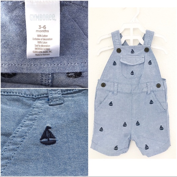 Gymboree blue sale boat overalls (3-6 months) - Picture 2 of 4