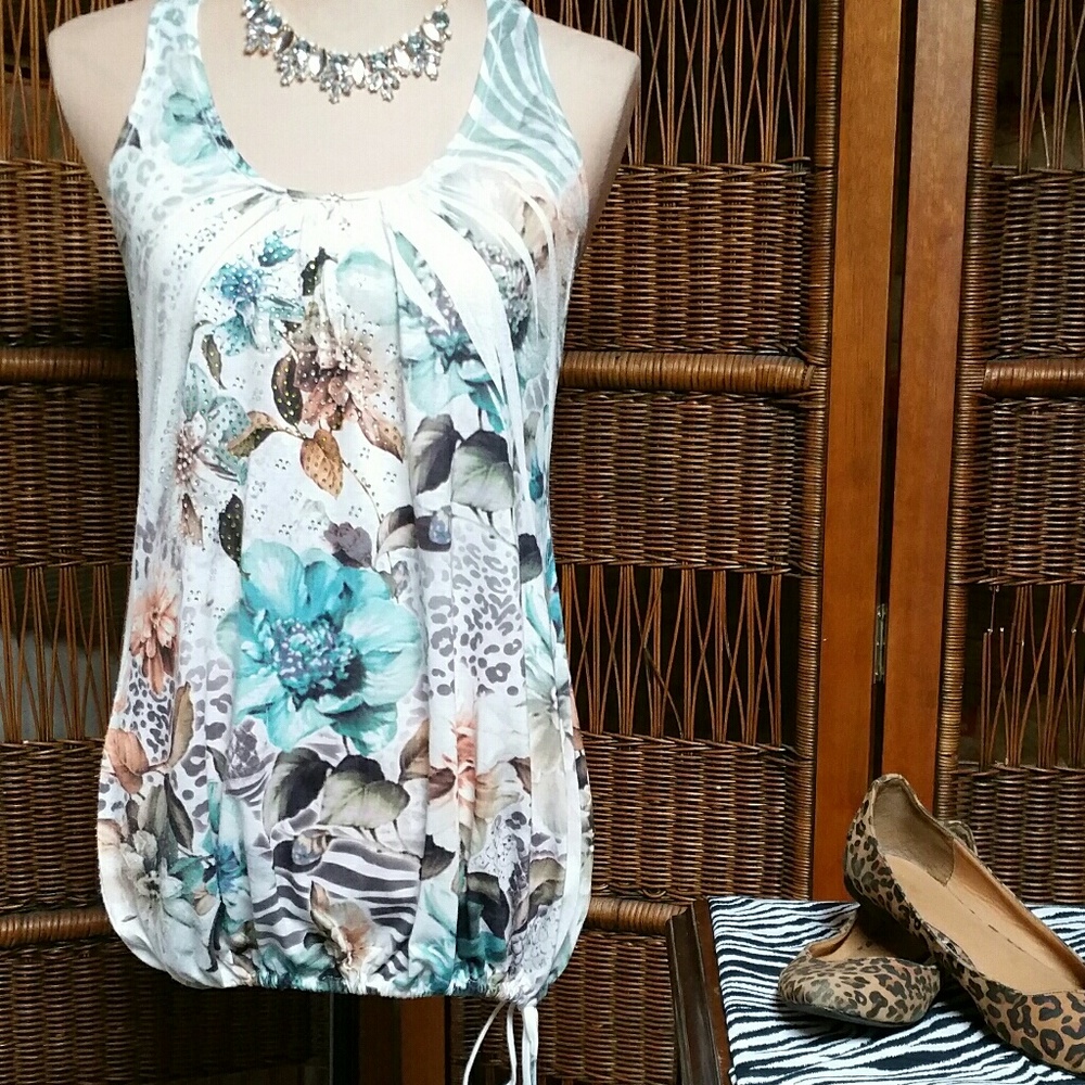 Bubble camisole with drawstring