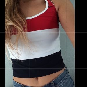 red white and blue nike tank