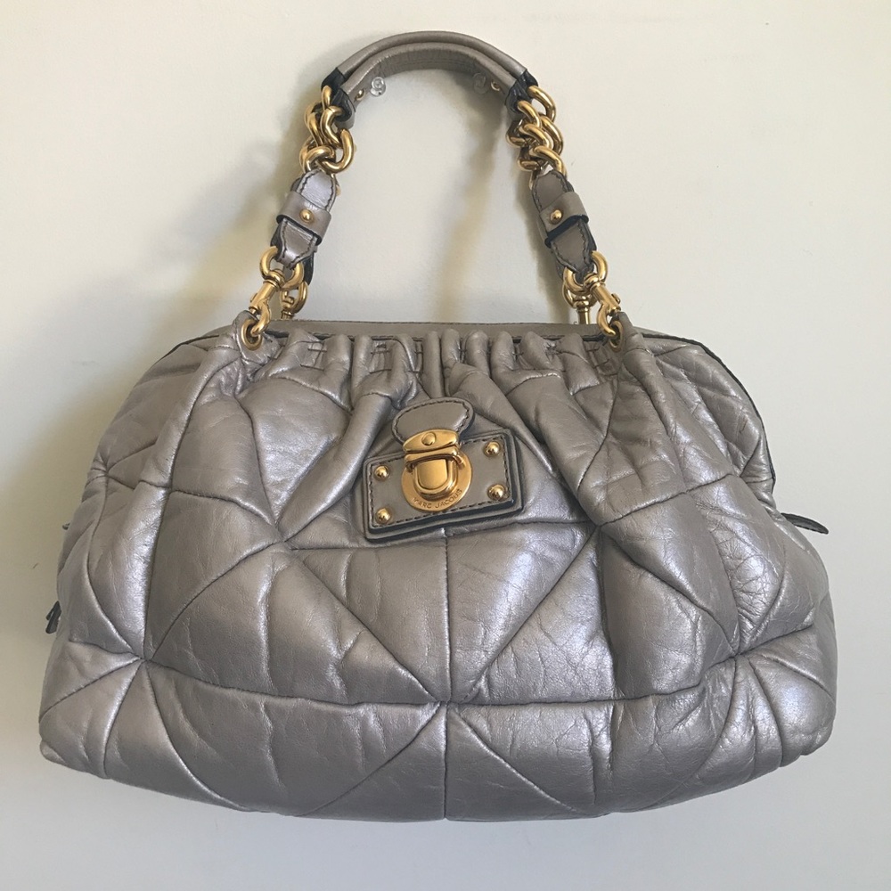 Marc Jacobs Quilted Bowler in Silver