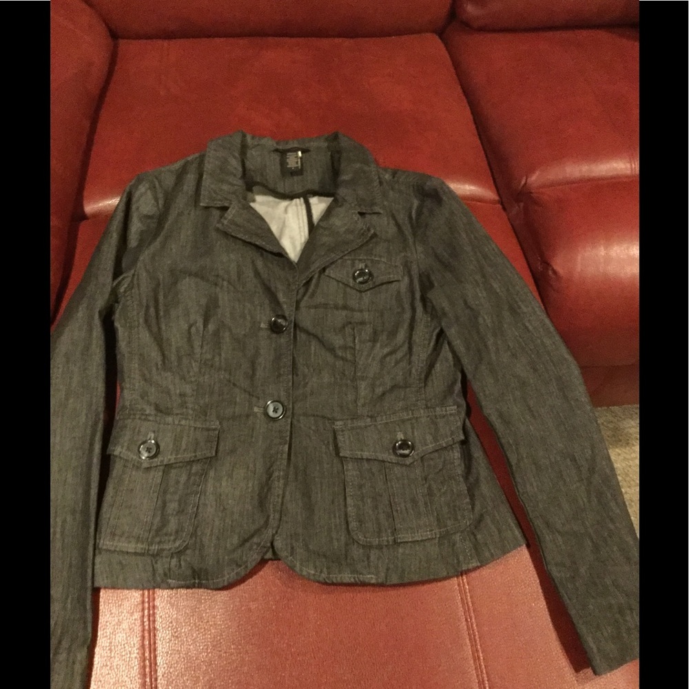 Stylish grey fitted banana republic jacket