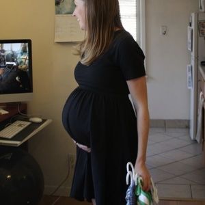 ASOS Maternity Short Sleeve Pleated Midi Dress