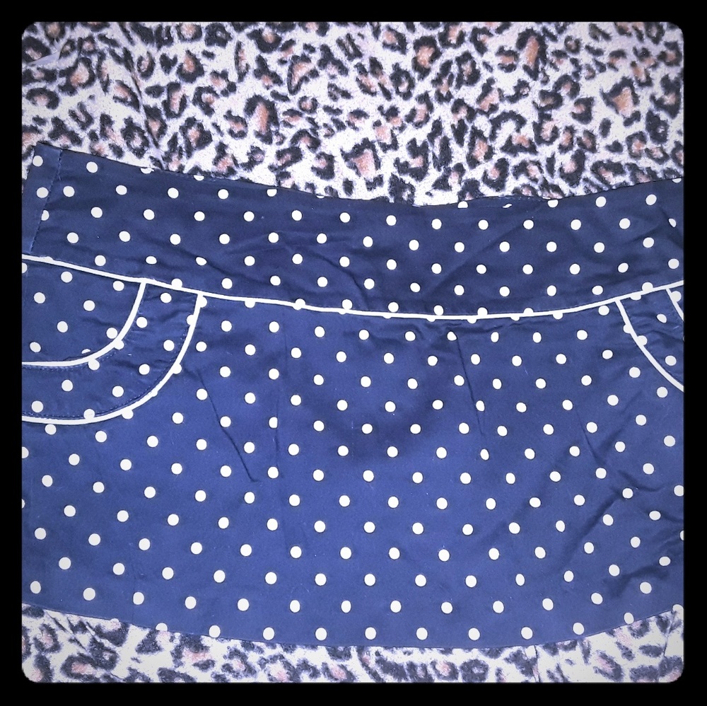 Pinup rockabilly polka dot mini skirt size large