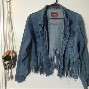 SOLD vintage fringe jean jacket