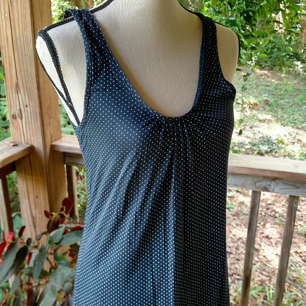 Ann Taylor Loft Black White Polka Dots S Tank top
