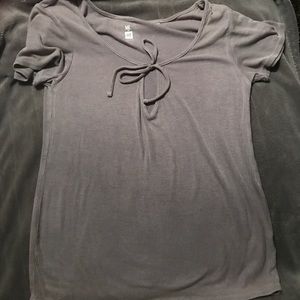 Gray keyhole shirt