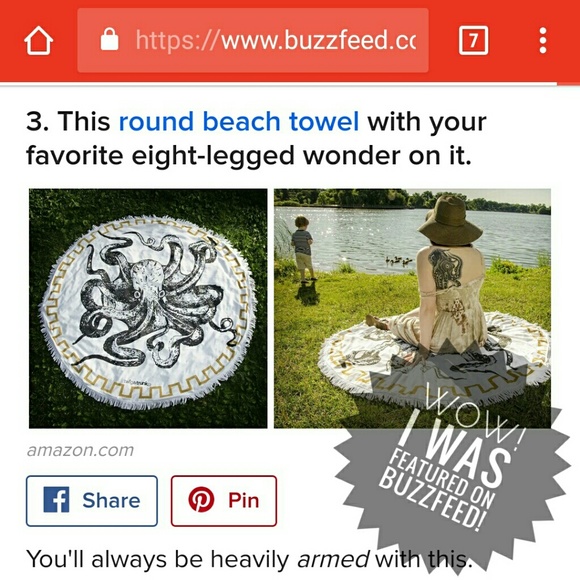 🐙The Eight-Legged Wonder (Octopus Round Towel)!🐙 - Picture 4 of 8