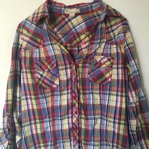 Forever 21 women button up plaid shirt