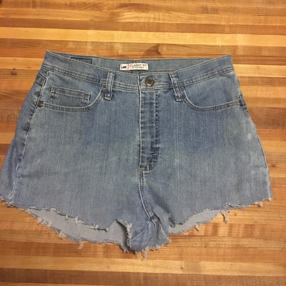 Lee cut off, high-rise jean shorts