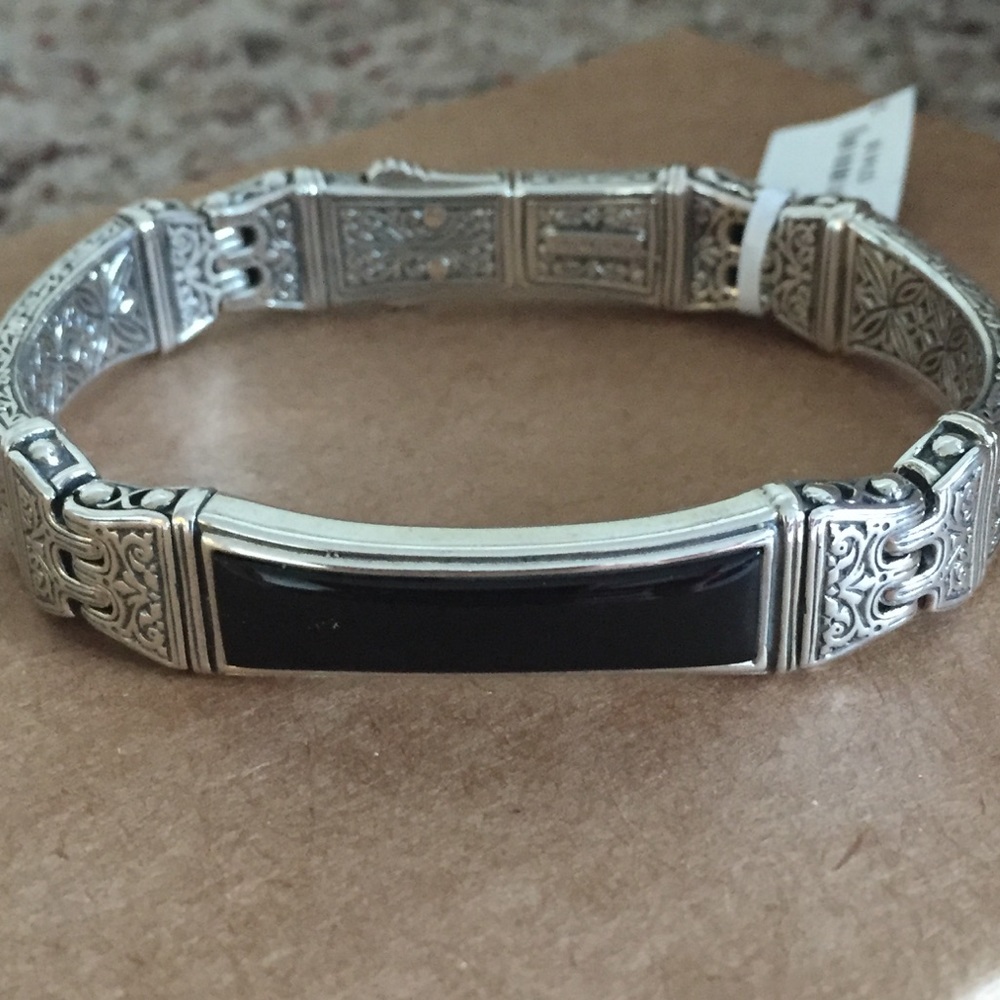 KONSTANTINO STERLING SILVER & ONYX BRACELET