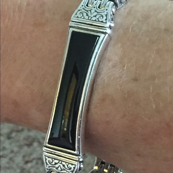 KONSTANTINO STERLING SILVER & ONYX BRACELET - Picture 4 of 4