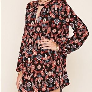 Forever 21 floral v neck with button dress