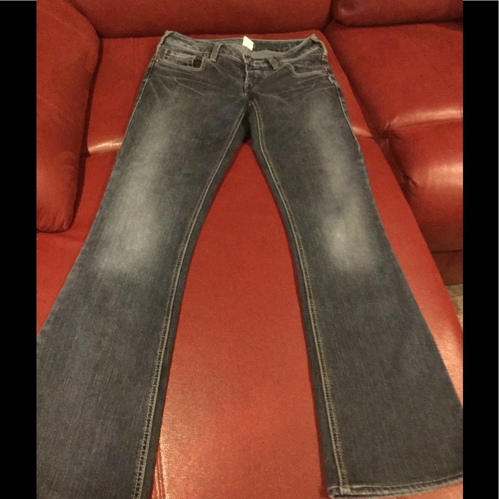Silver stylish flair leg jeans