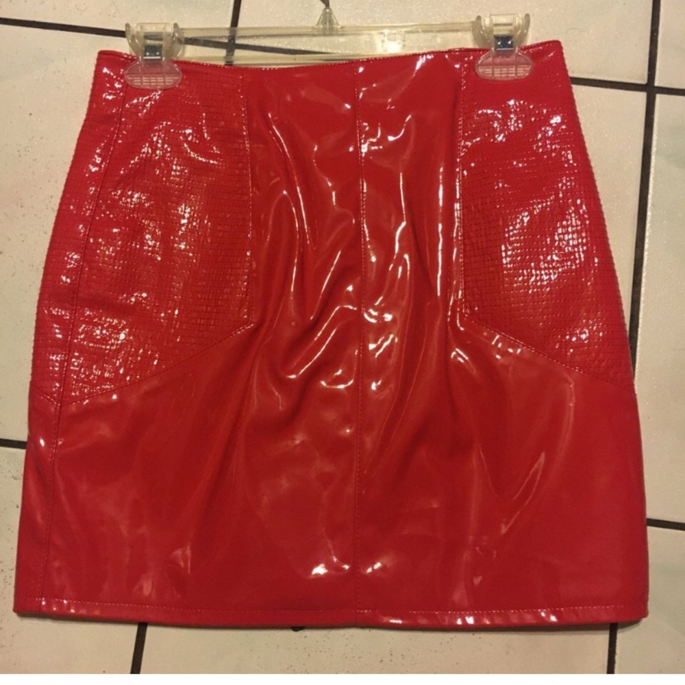 vinyl high waisted skirt