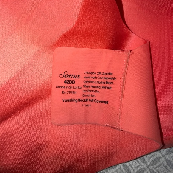 Coral Vanishing Back Full Coverage Bra from Soma - Picture 5 of 5