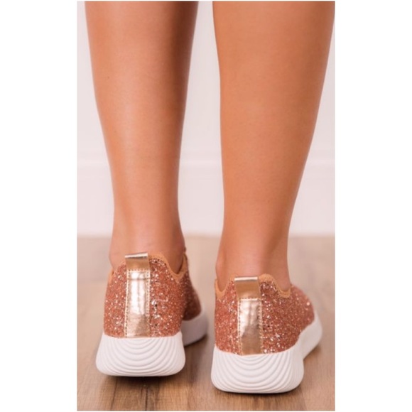 Rose Gold Glitter Sneakers - Picture 7 of 8