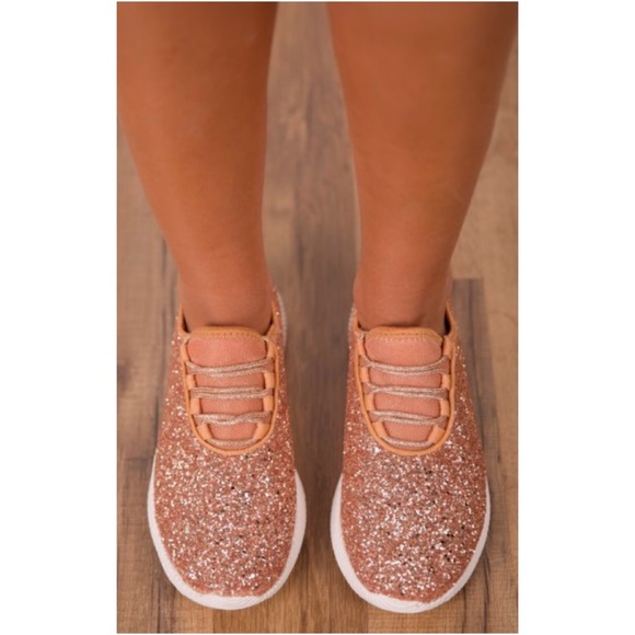 Rose Gold Glitter Sneakers - Picture 8 of 8