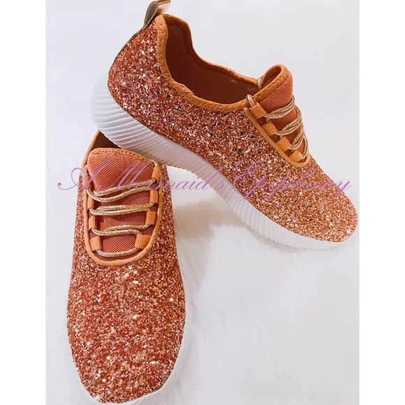Rose Gold Glitter Sneakers - Picture 5 of 8