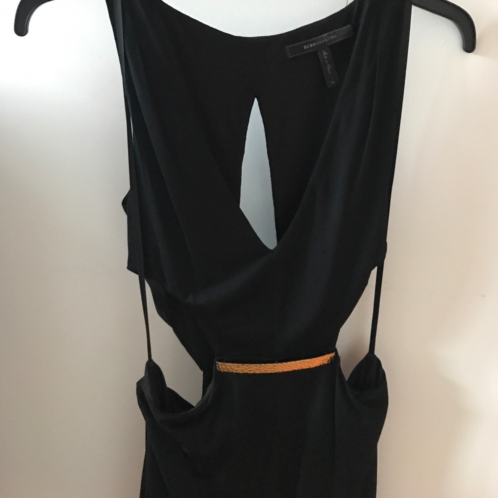 Black BCBG cut-out gown for black tie or formal