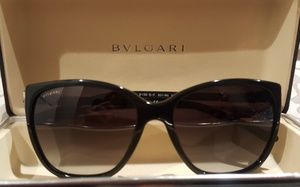 New Bulgari Sunglasses + Case  Black, Gold, Classy
