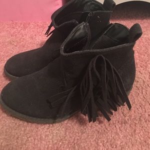 Justice Girls Size 1 Black Suede Boots