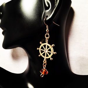 Nautical Ship Wheel Earrings