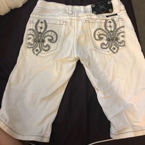 White Miss Me Bermuda Shorts
