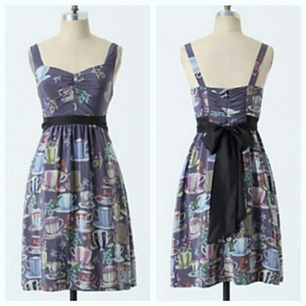 Anthropologie Floreat Sugar and Cream Dress