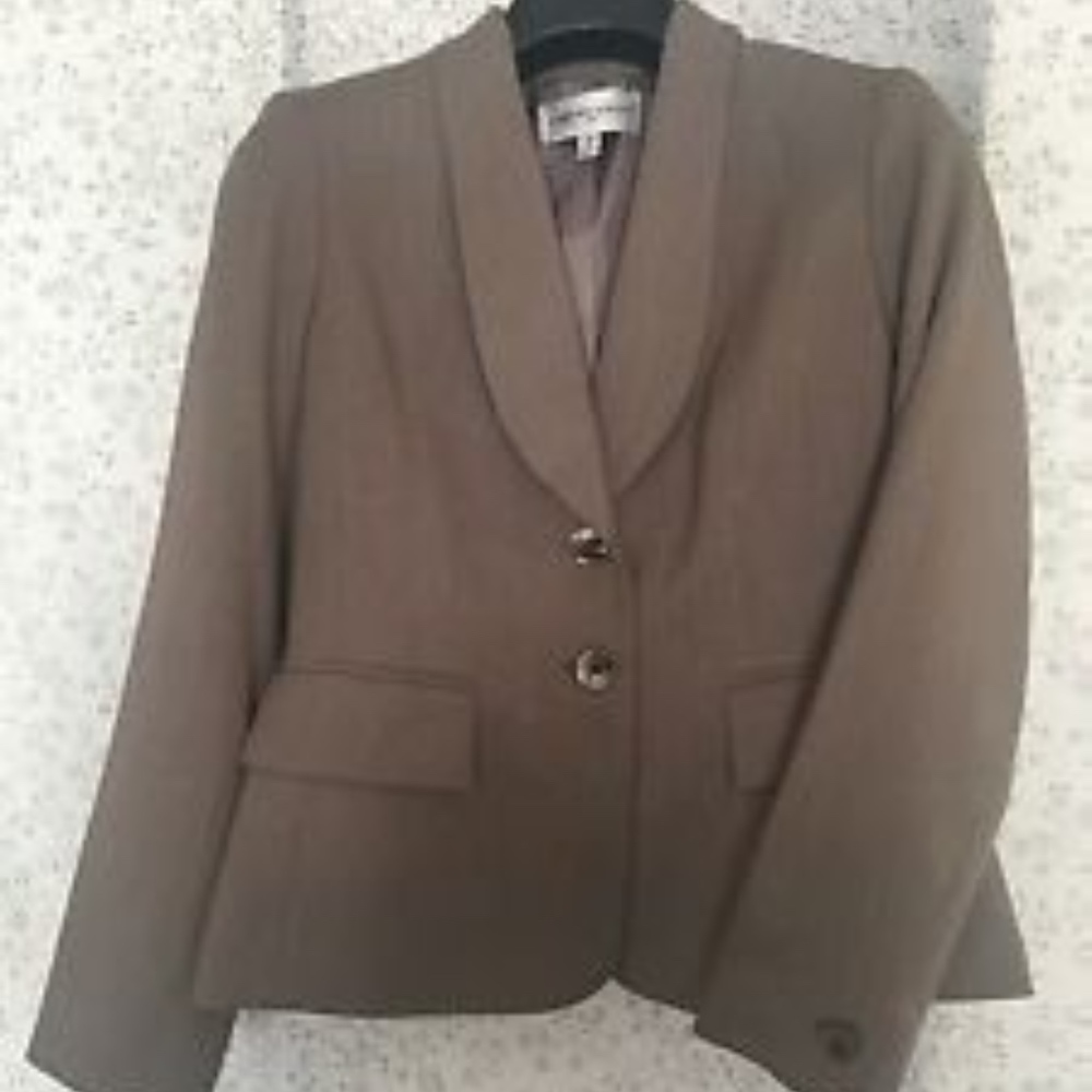 JONES NY SUIT SET NEUTRAL LIGHT BROWN TWILL 4P