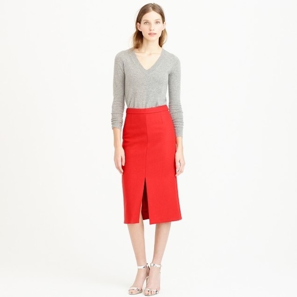 J. Crew Dresses & Skirts - J.Crew A-Line Skirt in Bonded Wool Red
