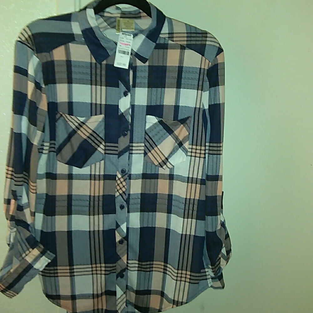 Plaid High-low Top
