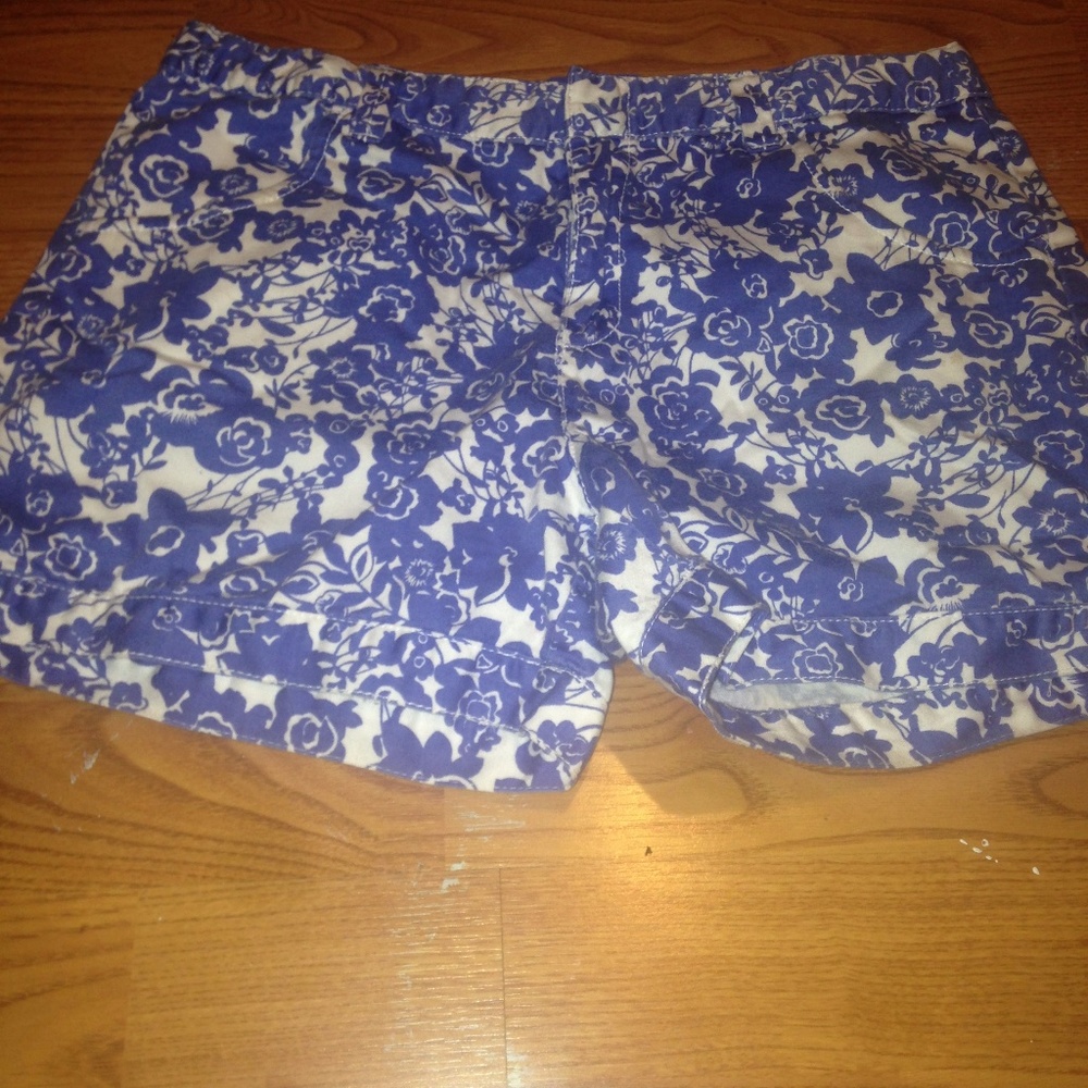 Blue and white flowered shorts