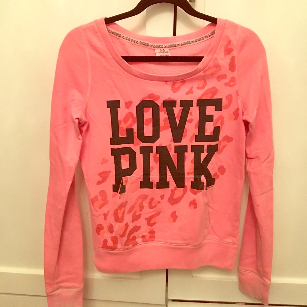 Neon love pink,coral  sweatshirt