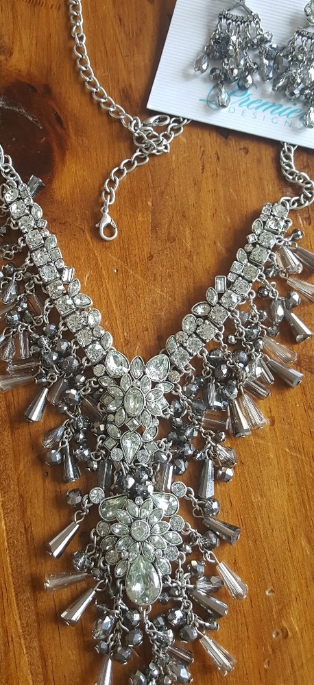 Tribeca crystal necklace and earrings