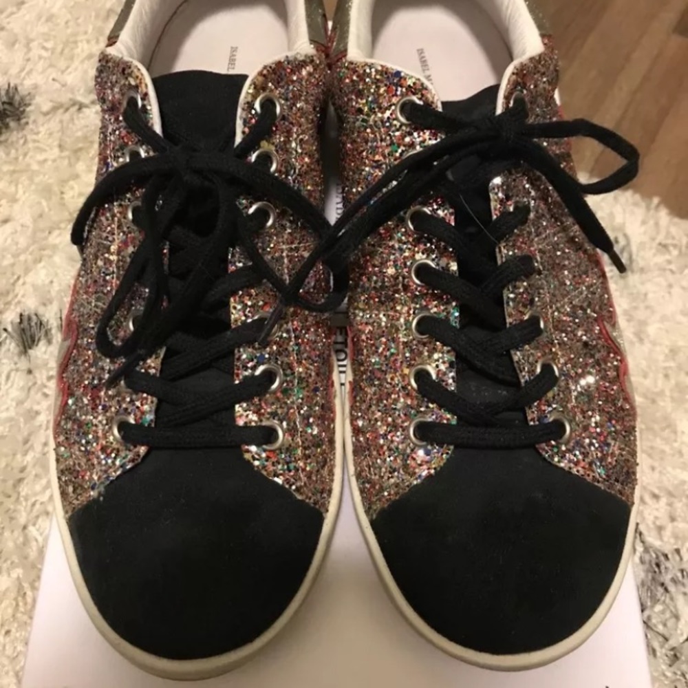 Isabel Marant Etoile Glitter Gilly Sneakers Sz 11
