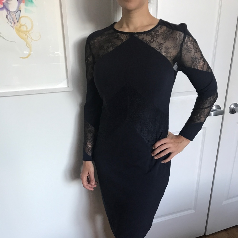 Blue lace panel Whistles dress - date night!