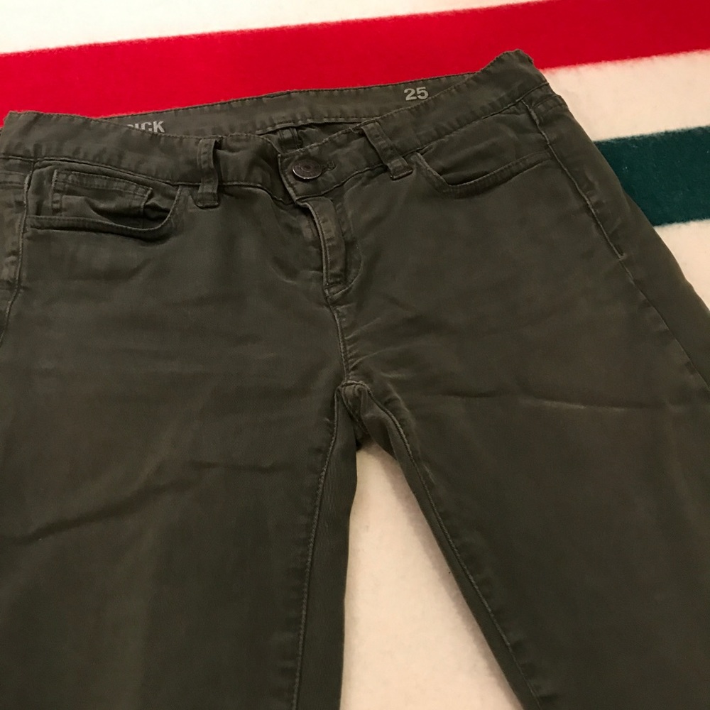 J. Crew Toothpick Pants in Olive Green - 25