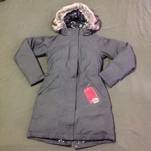 north face arctic parka grey
