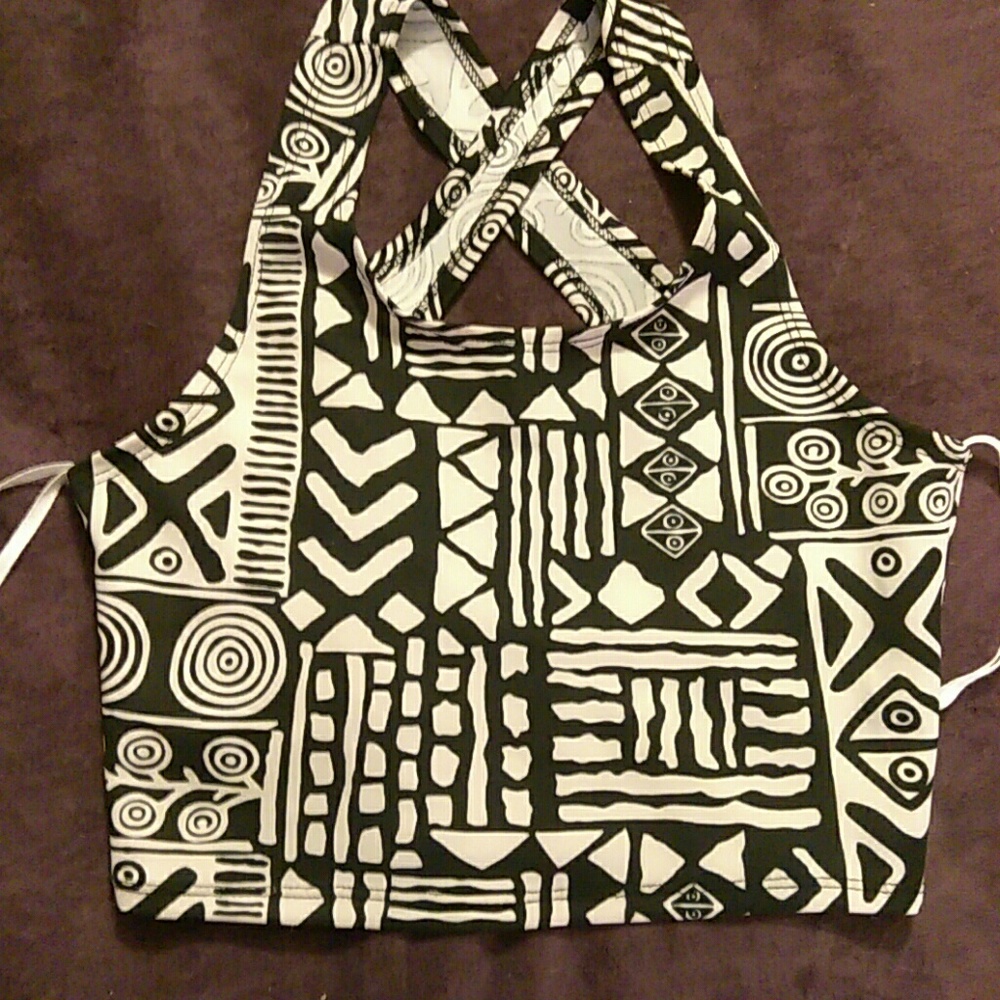 Aztec print crop top