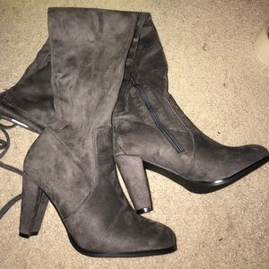 Thigh high heeled boots!