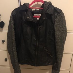 Black and Gray Bomber Style Jacket