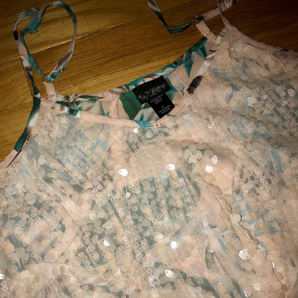 Daytrip Sequined Tropical Camisole Top