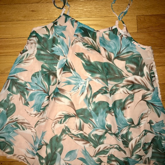 Daytrip Sequined Tropical Camisole Top - Picture 2 of 4